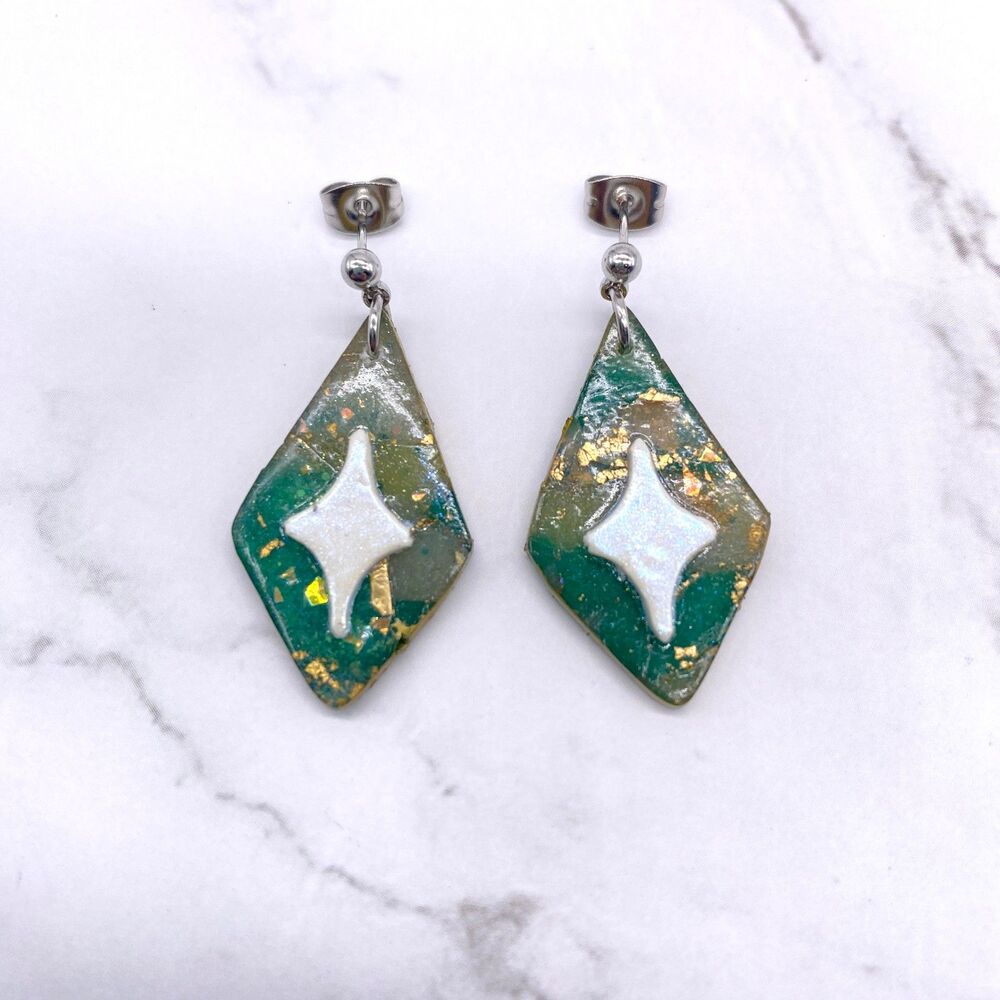 Celestial Star Dangle Stud Earrings - image 6